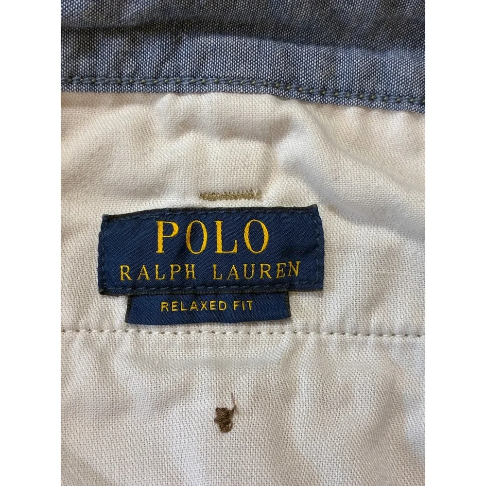 Polo Ralph Lauren Mens Relaxed Fit Chino Shorts Tan Khaki Cotton 36 10 Inseam